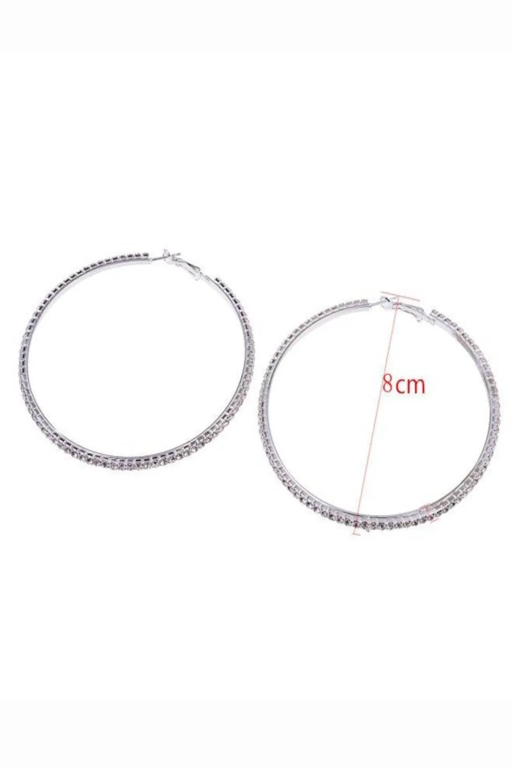 Keep Up With Me Rhinestone Big Hoop Earrings