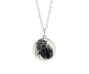 Keepsake Fingerprint Round Sterling Silver Necklace