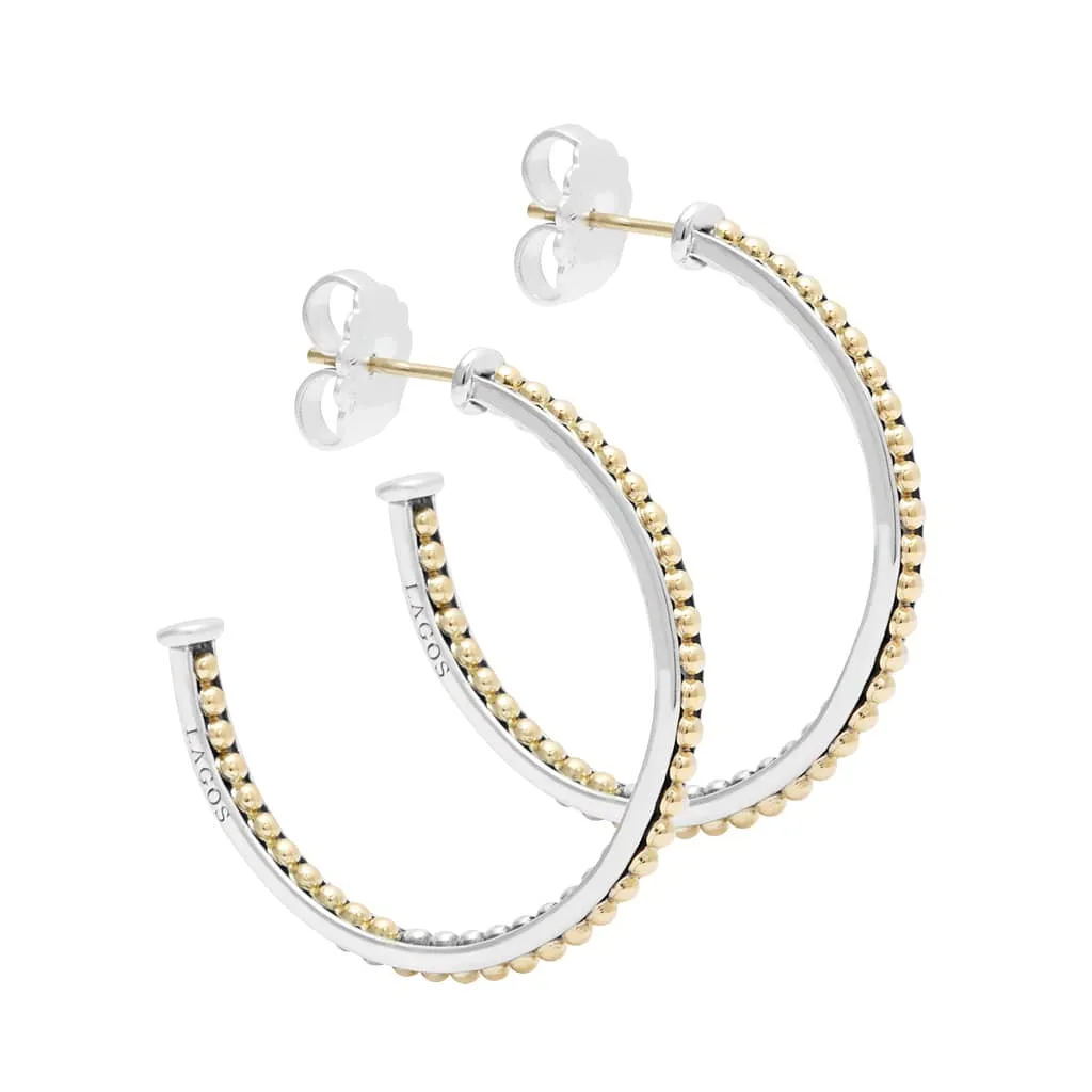 KSL Medium Two-Tone Hoop Earrings