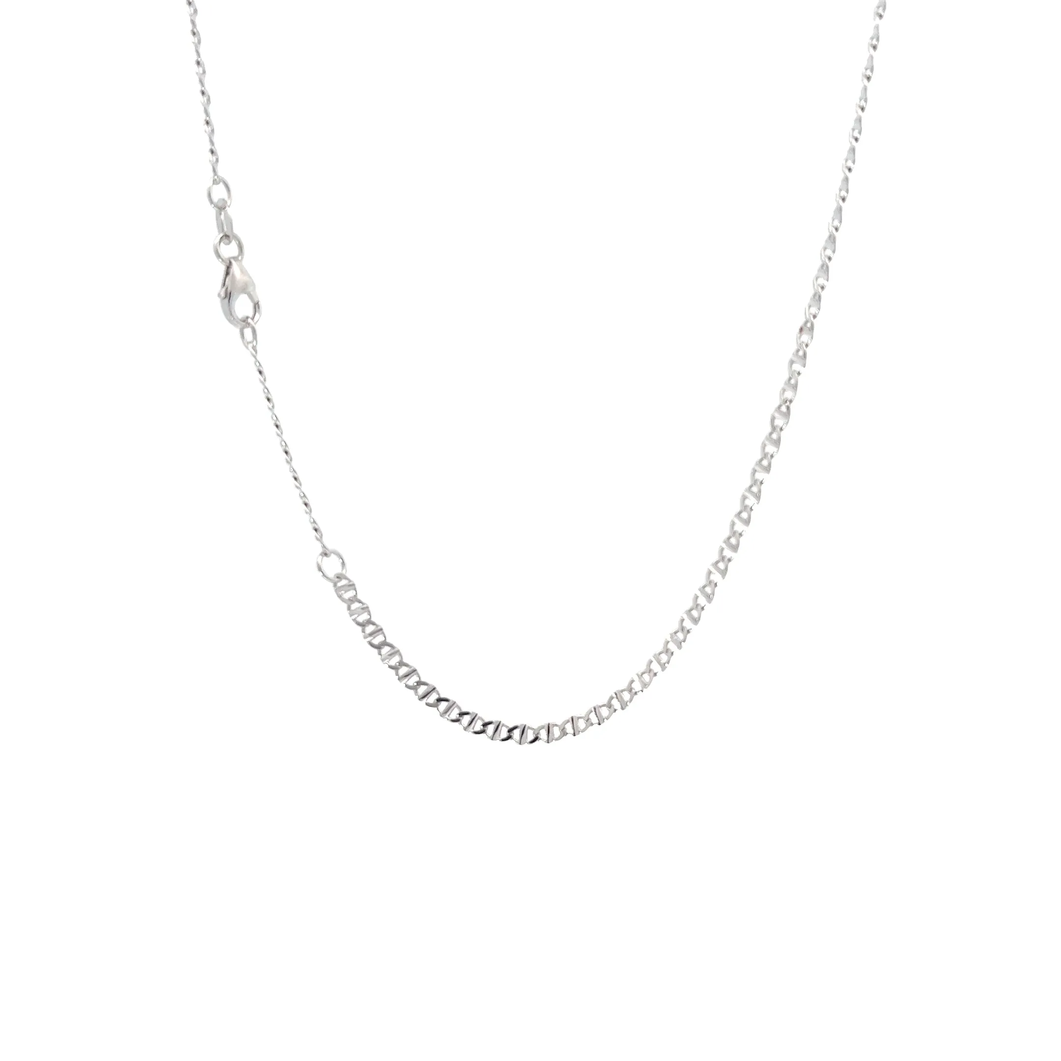 Ladies 14k white gold Flat Mariner Anklet
