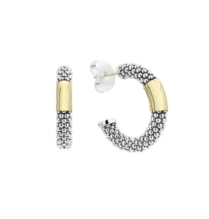 LAGOS High Bar Gold Station Caviar Hoop Earrings