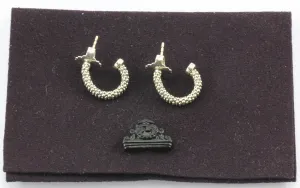 Lagos Womens Metallic Sterling Silver Caviar J Hoop Earrings