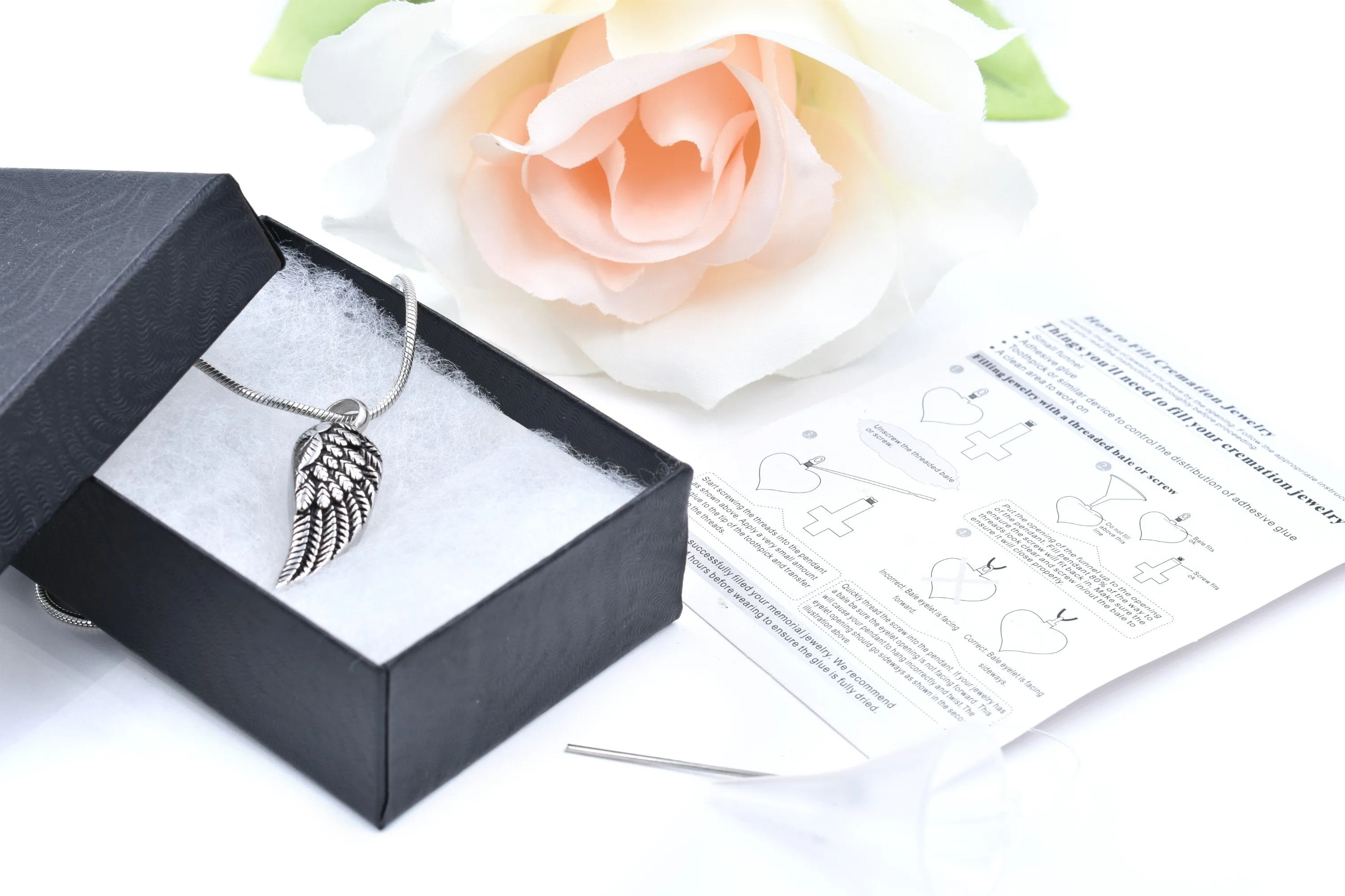 Large Angel Wing Cremation Jewelry