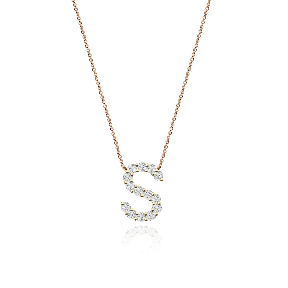 Large Diamond Initial Necklace
