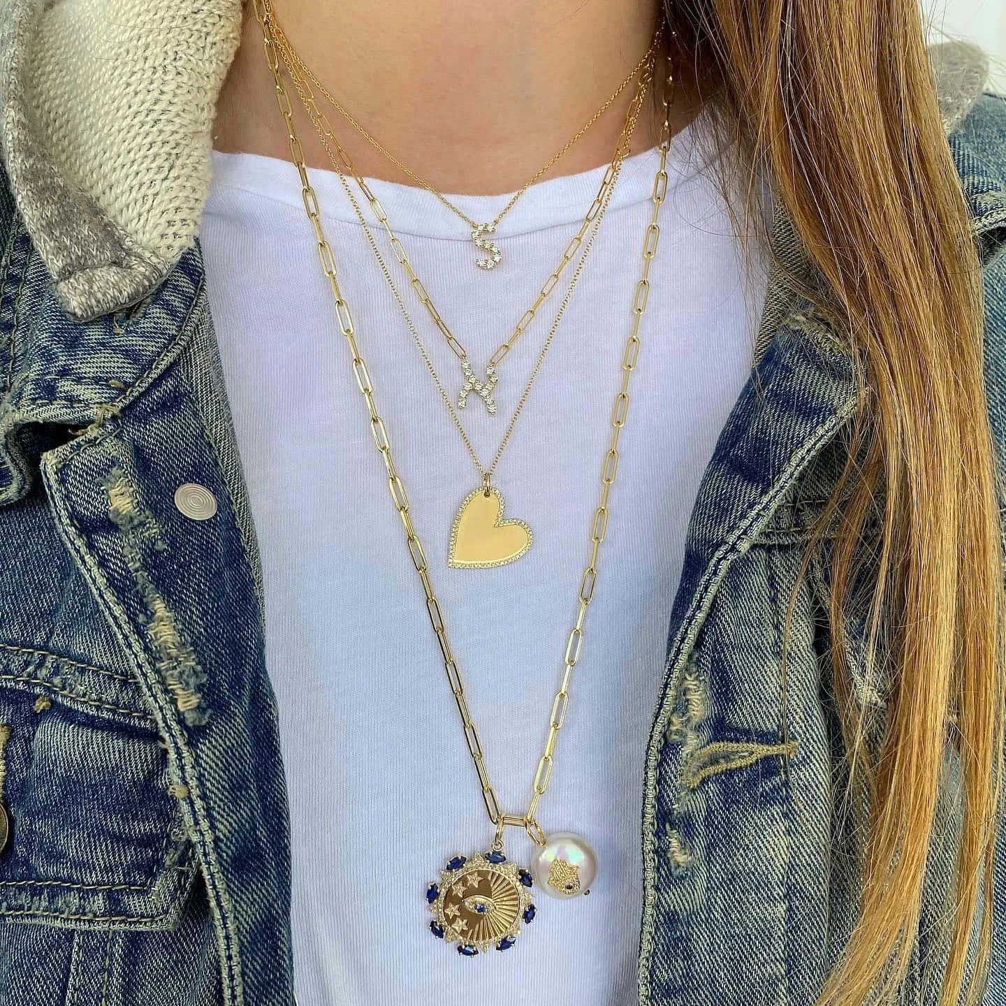 Large Diamond Initial Necklace