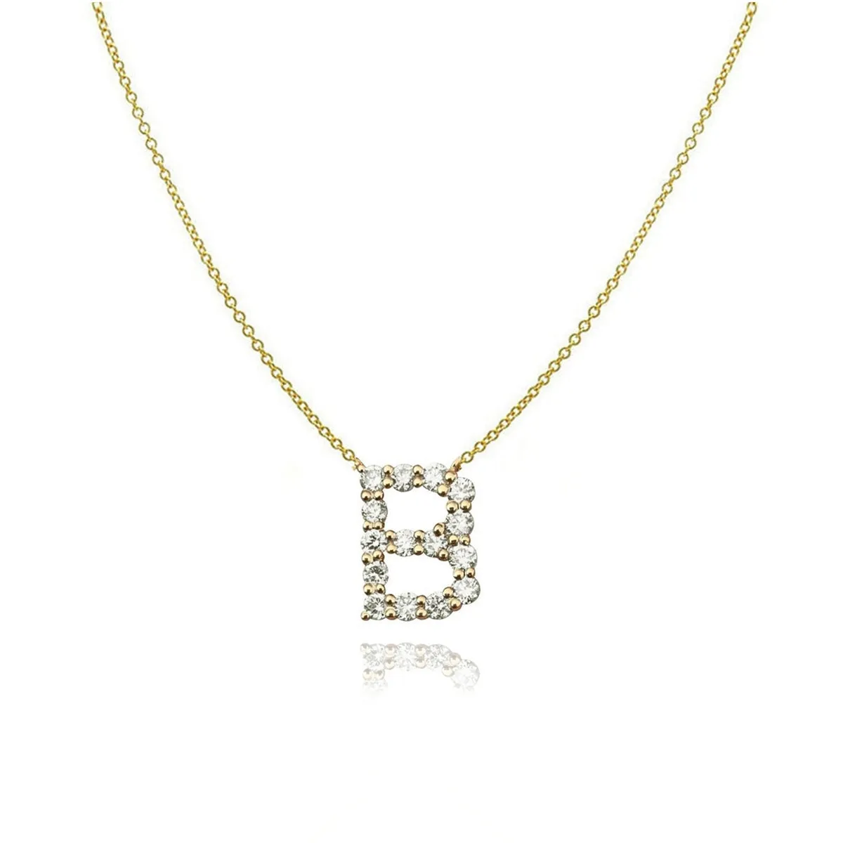 Large Diamond Initial Necklace