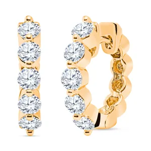 Large Gold Diamond Hoop Earrings