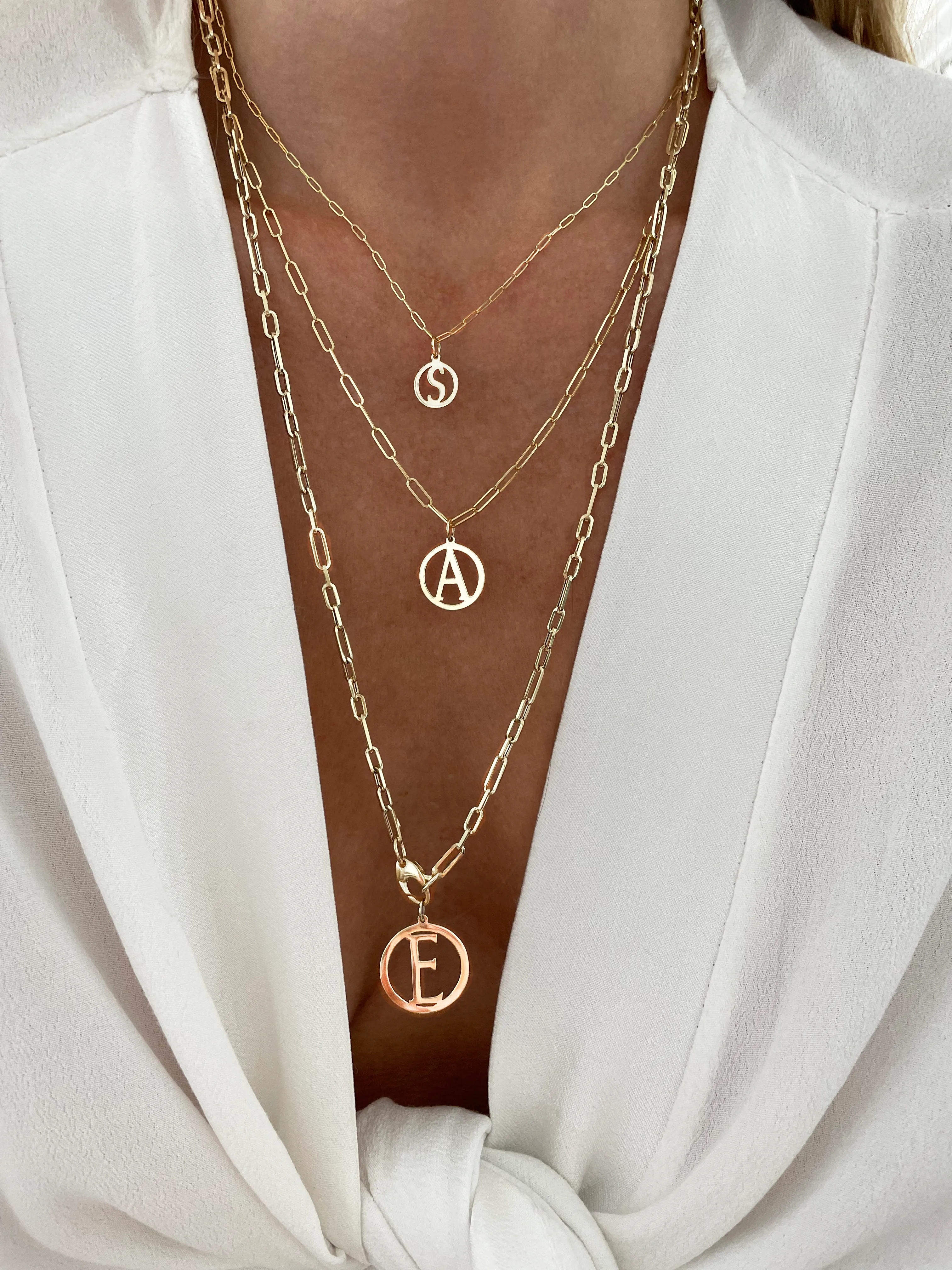 Large Gold Initial Medallion