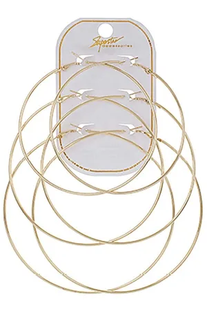 LARGE HOOP EARRINGS 3PAIR SET 1LOW PRICE
