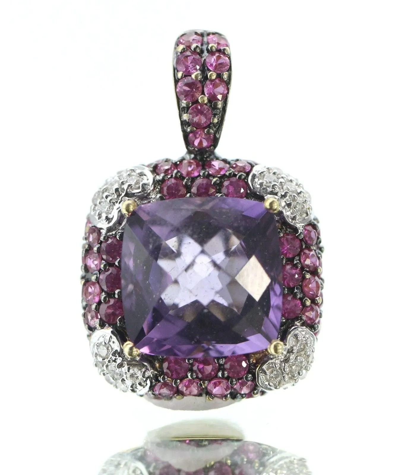 Le Vian 18k Gold Amethyst, Diamond & Pink Sapphire Pendant 6 Carats Total Weight