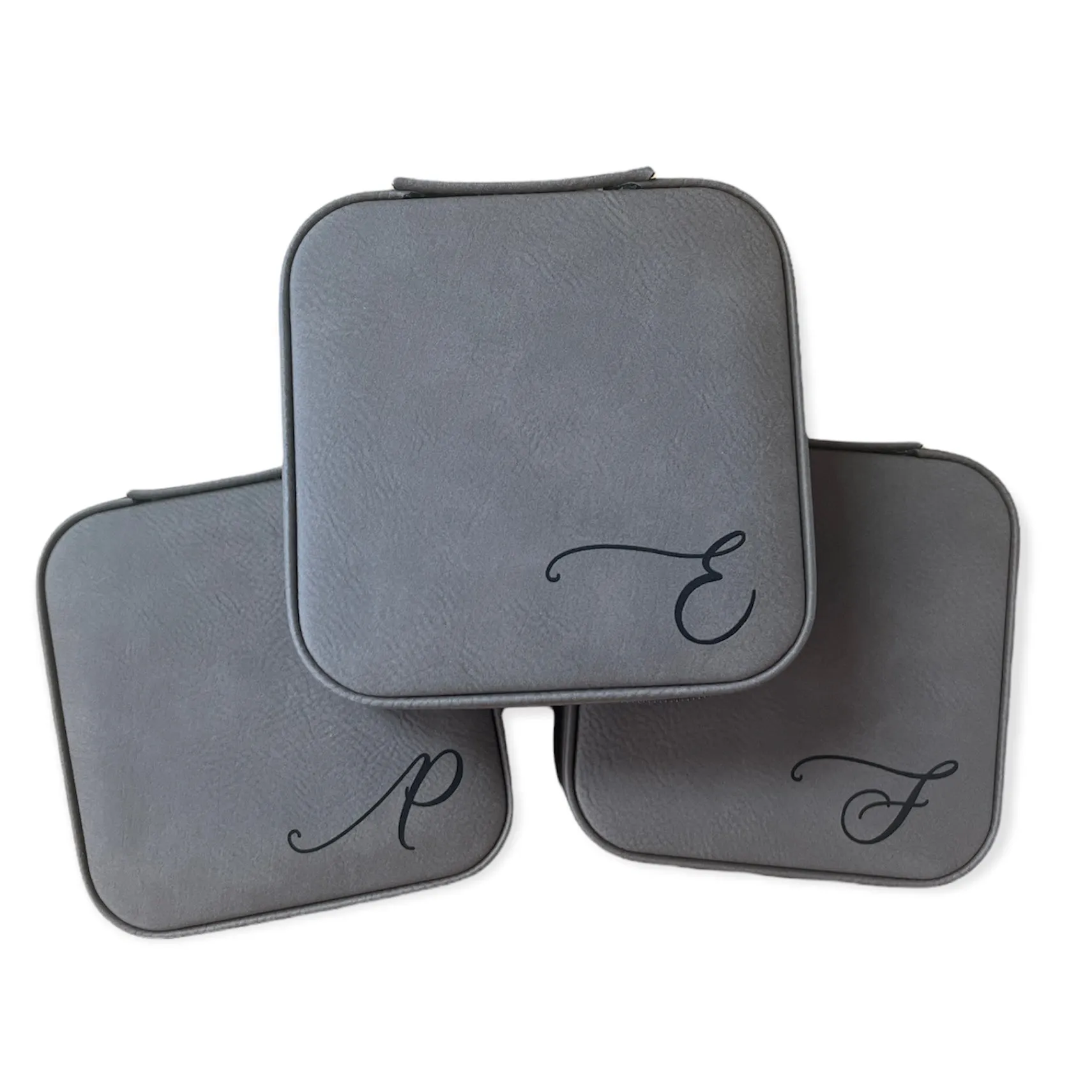Leatherette Personalized Travel Jewelry Case