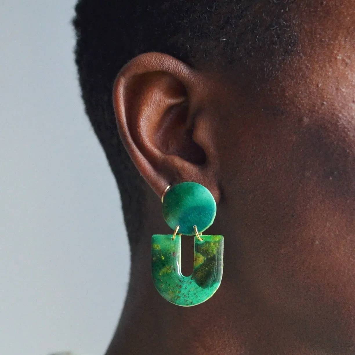 Leaves that are Green Statement Earrings