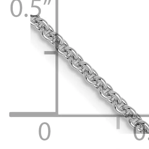 Leslie 14K White Gold 1.6 mm Round Cable Chain