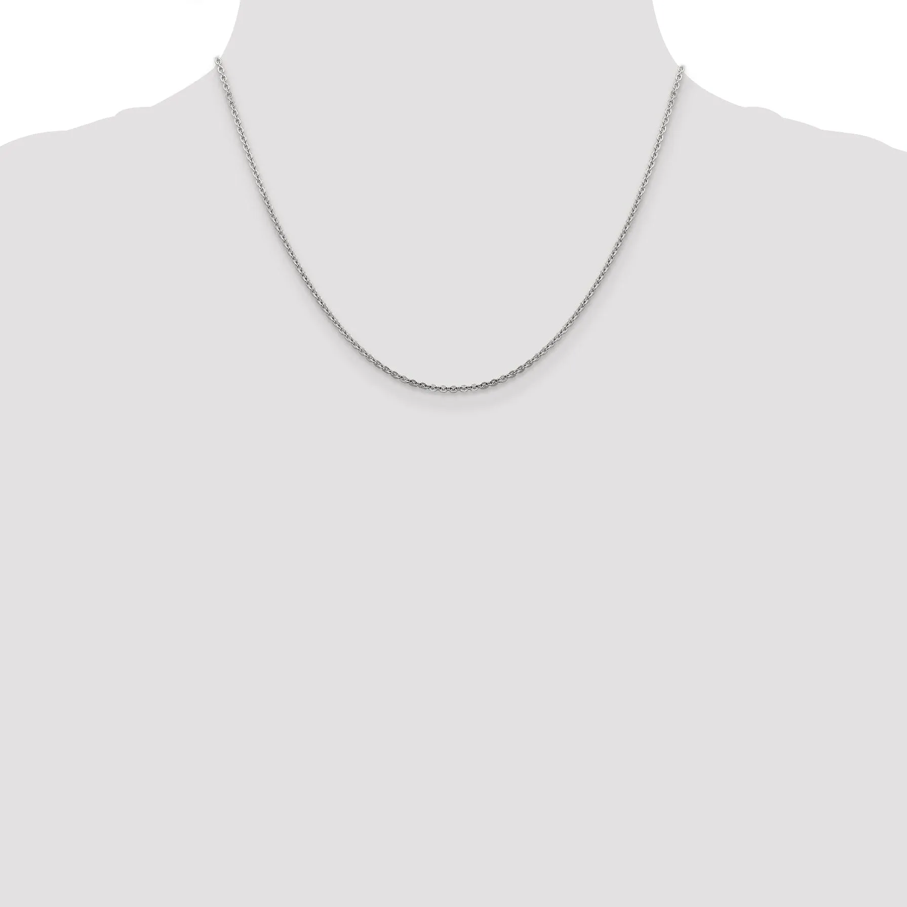 Leslie 14K White Gold 1.95 mm Flat Cable Chain
