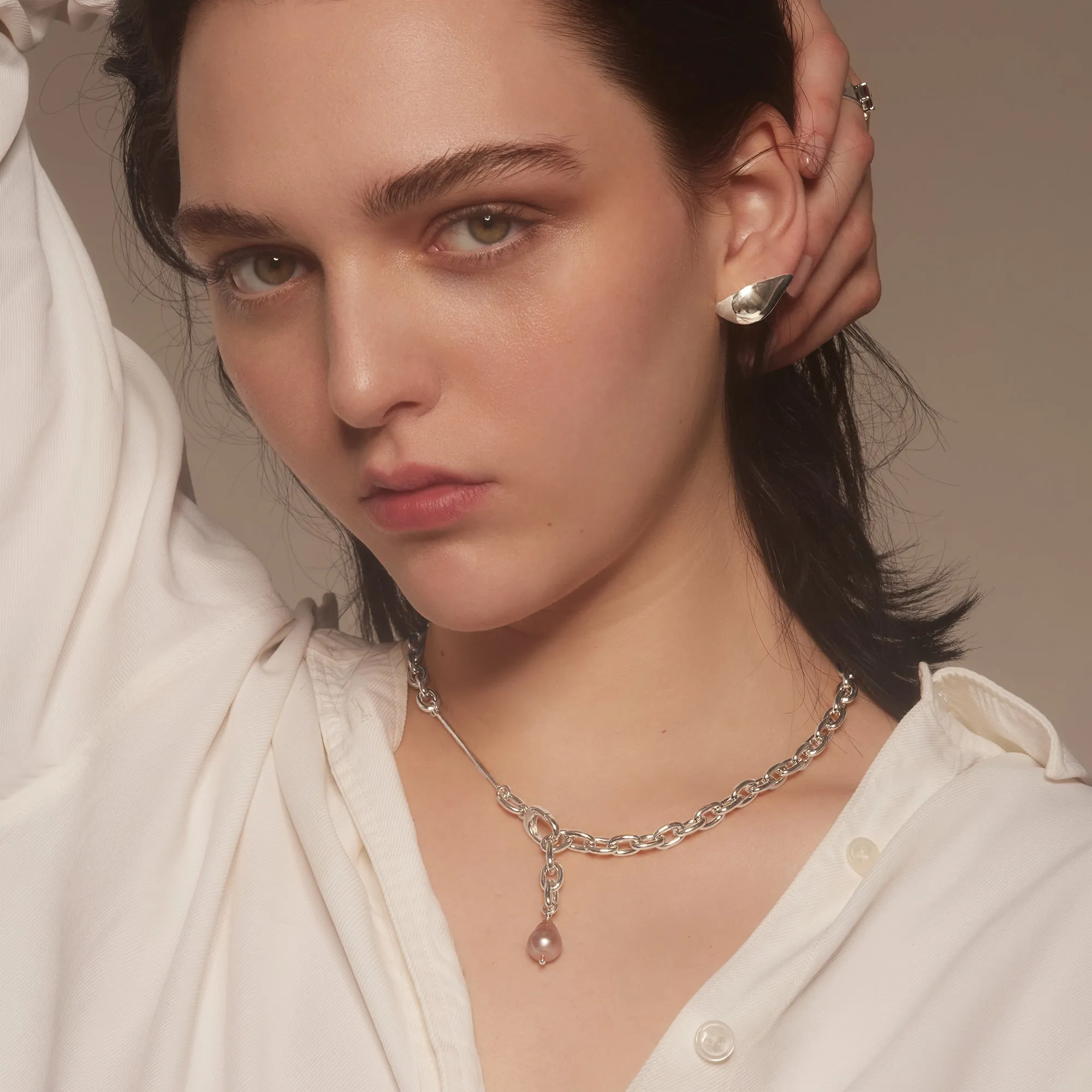 Lobe and Helix Set in Silver