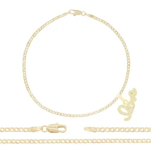 Love CZ Pendant 14K Anklet Gold Filled Cubic Zirconia 10" Women