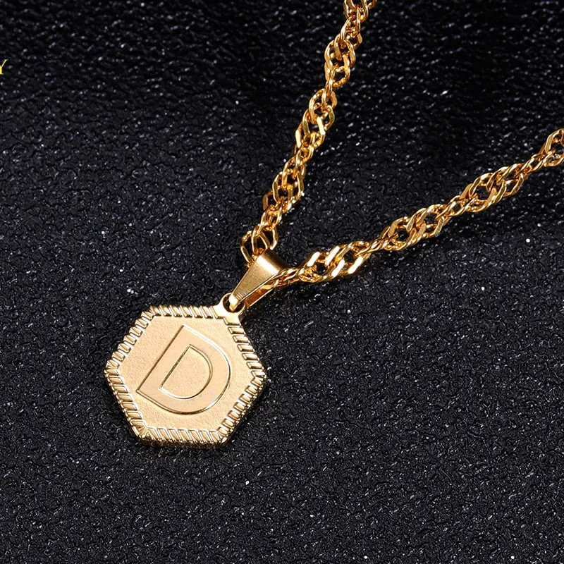 Luxury English Letter Pendant Necklace Women Anniverssary Jewelry