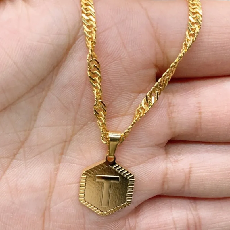Luxury English Letter Pendant Necklace Women Anniverssary Jewelry
