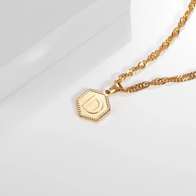 Luxury English Letter Pendant Necklace Women Anniverssary Jewelry