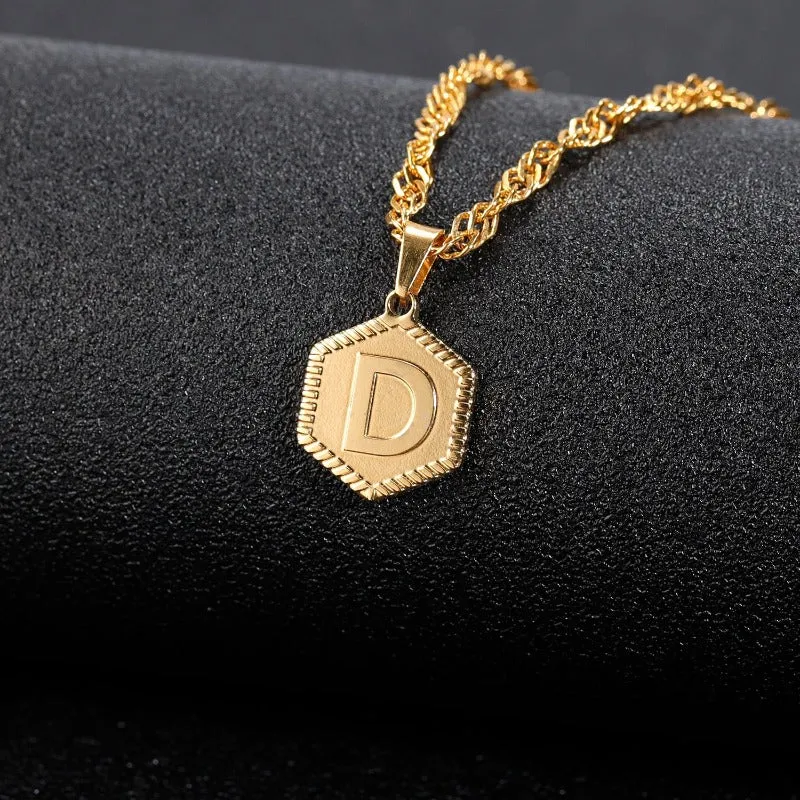 Luxury English Letter Pendant Necklace Women Anniverssary Jewelry