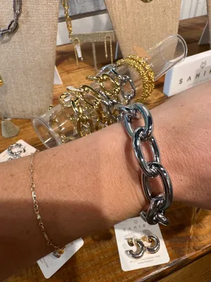 Macy Multi Link Cuff - Silver