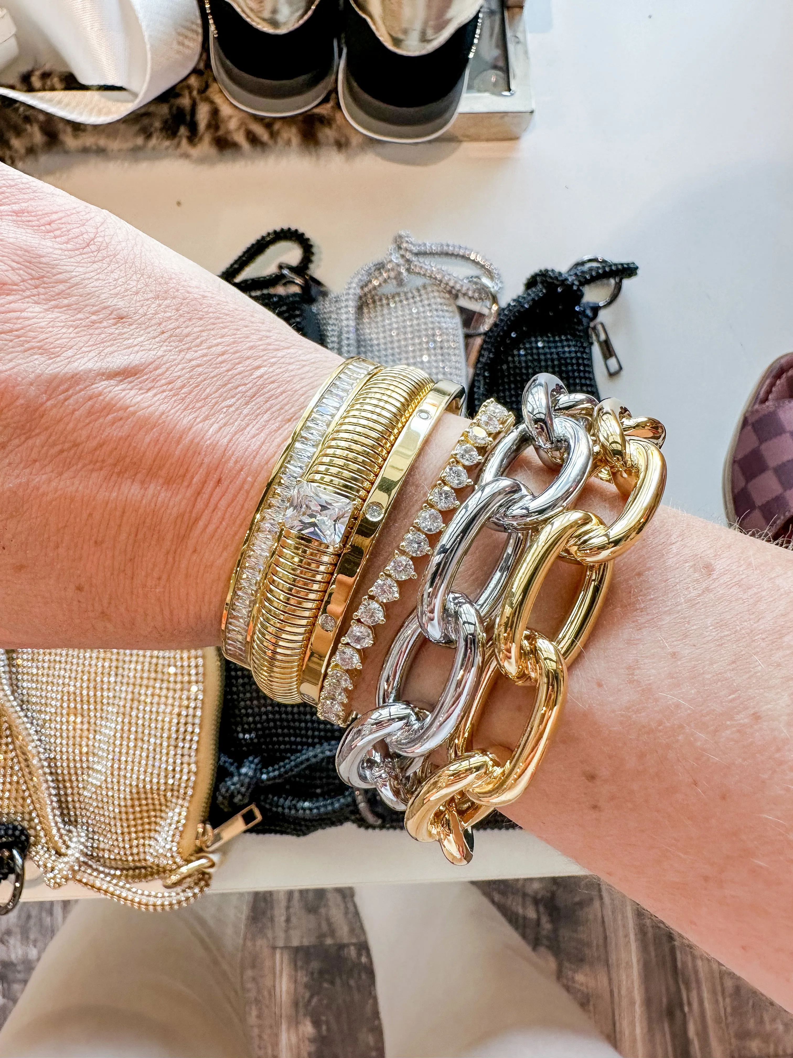 Macy Multi Link Cuff - Silver