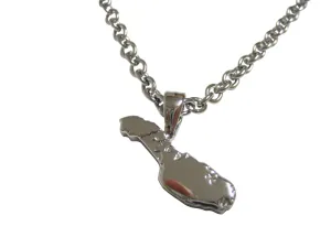 Malta Map Shape Pendant Necklace