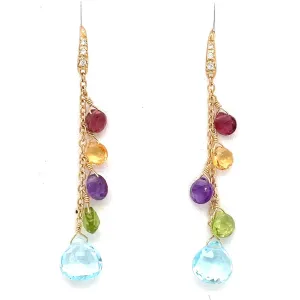 Marco Bicego Paradise Yellow Gold Gemstone Earrings with Diamonds