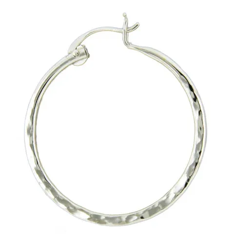 Mark Steel 30mm Hammered Hoop Earrings