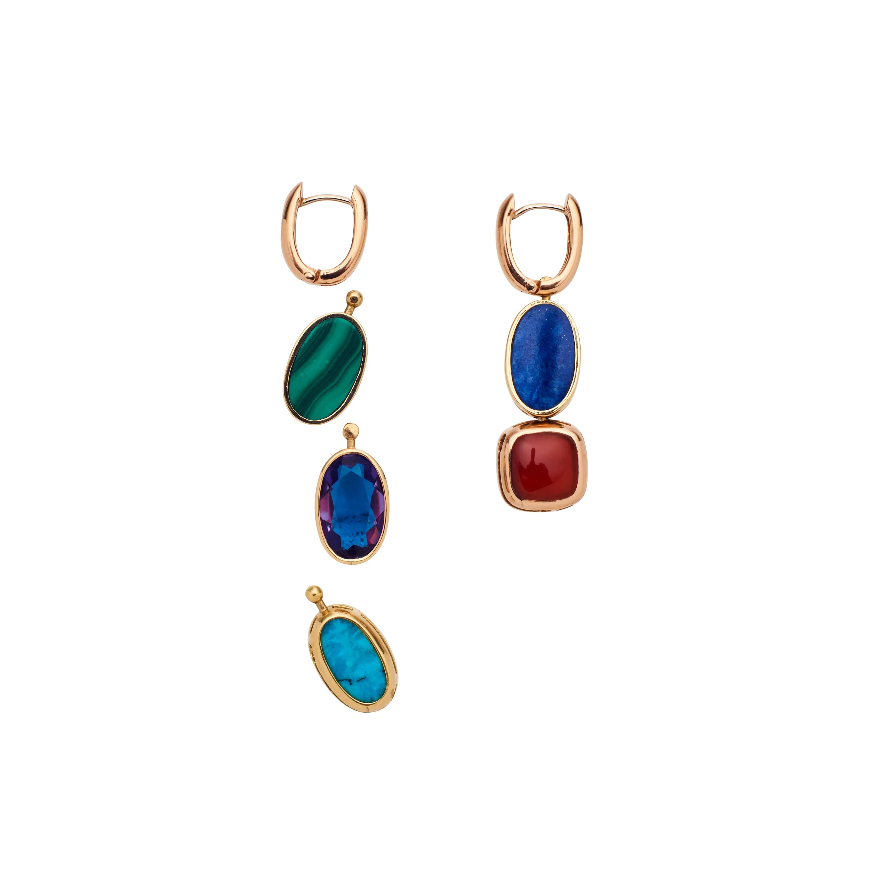 Marla Aaron 18k Pair of Gold Base Hoop Earrings