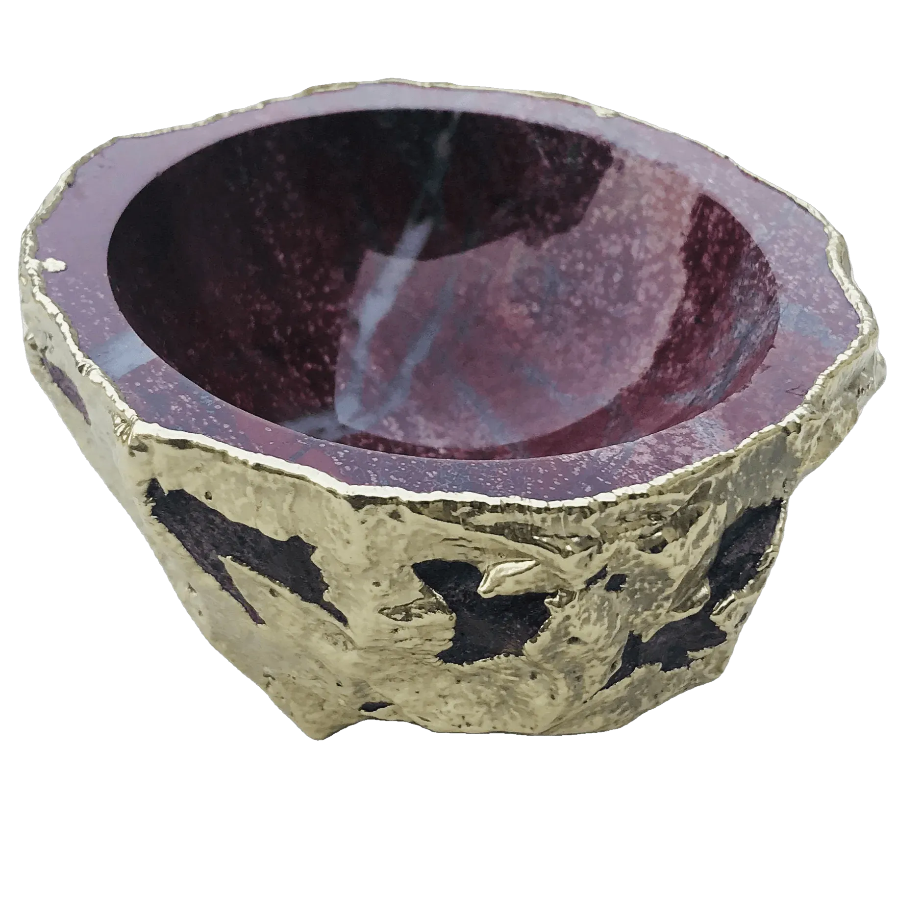Maroon Red Agate Geode Jewelry Bowl