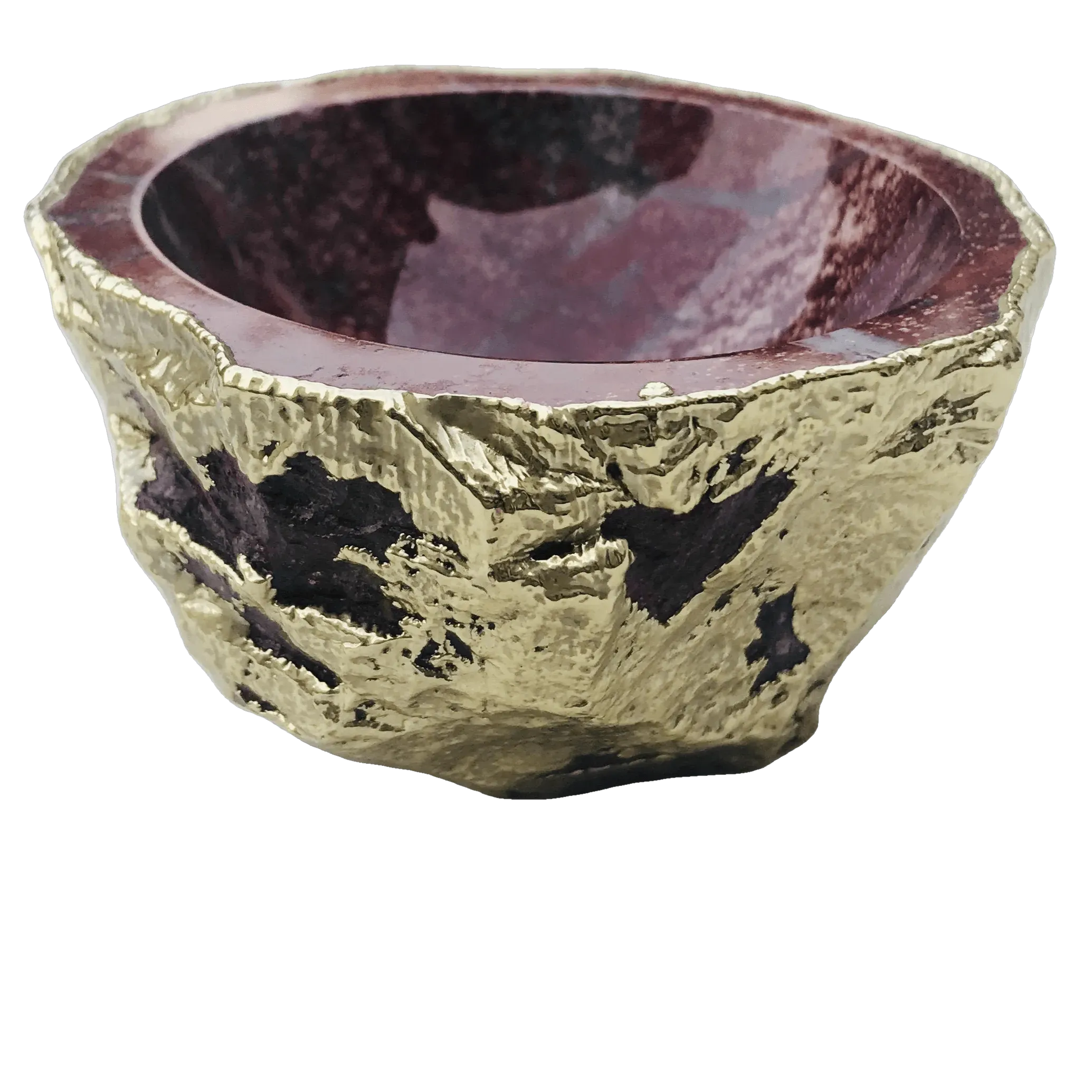Maroon Red Agate Geode Jewelry Bowl
