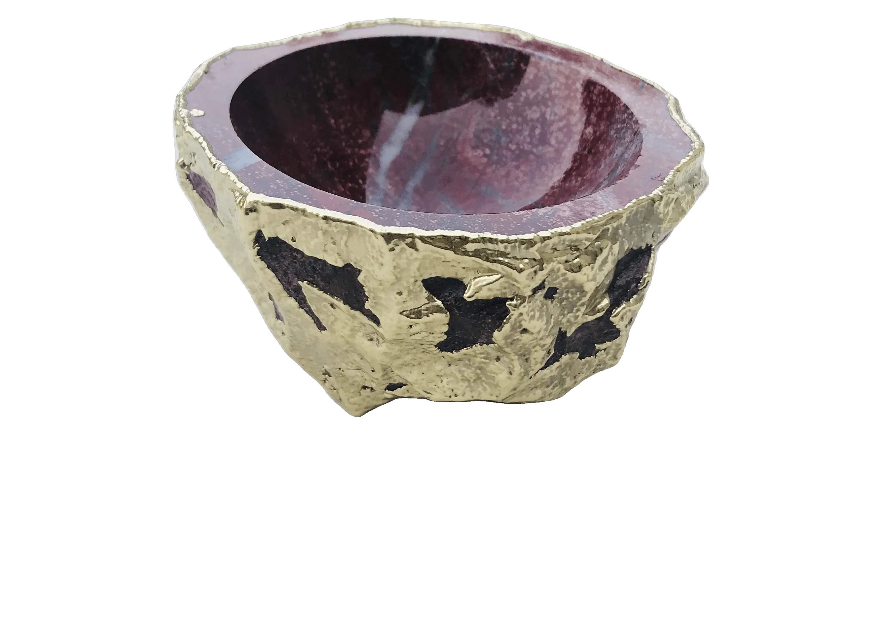 Maroon Red Agate Geode Jewelry Bowl