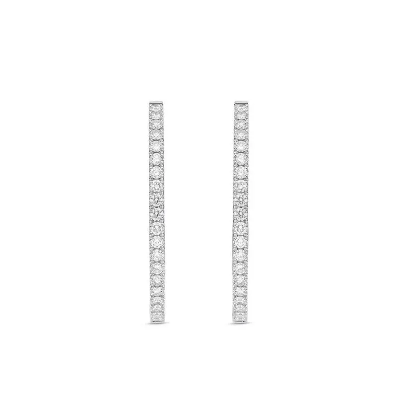 Memoire Oval Diamond Hoops