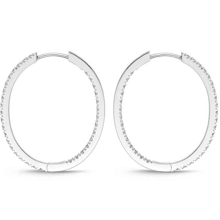 Memoire Oval Diamond Hoops
