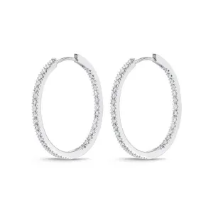 Memoire Oval Diamond Hoops