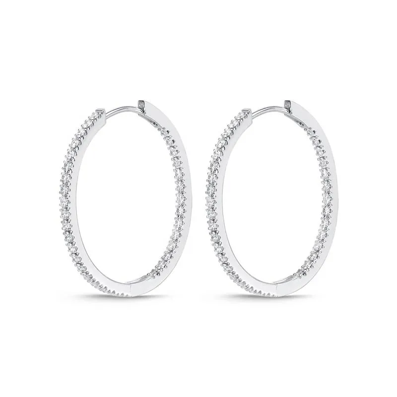 Memoire Oval Diamond Hoops
