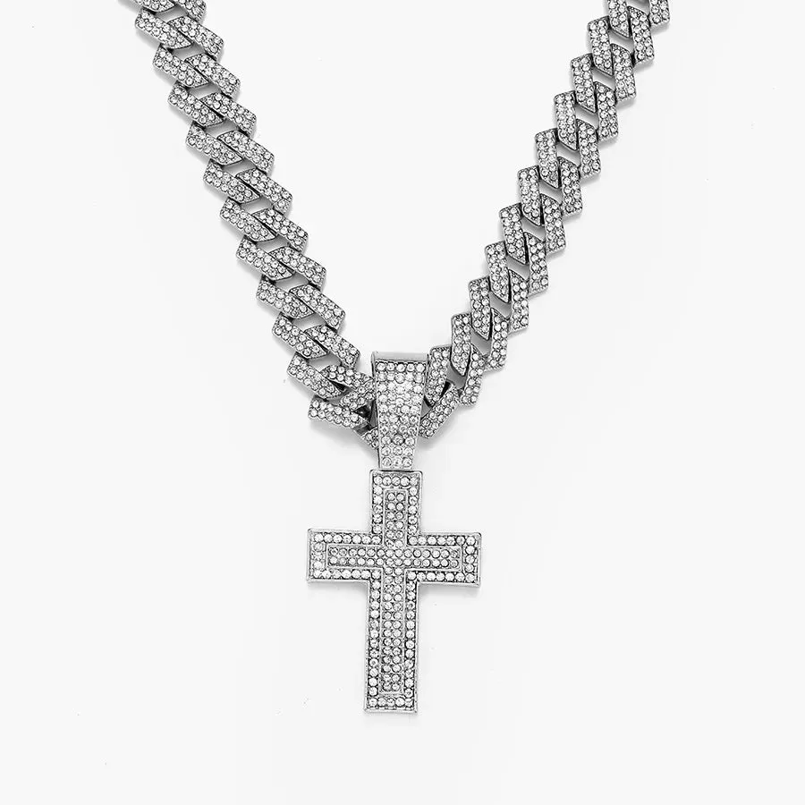 Men Women Hip Hop  Cross Sword Necklaces