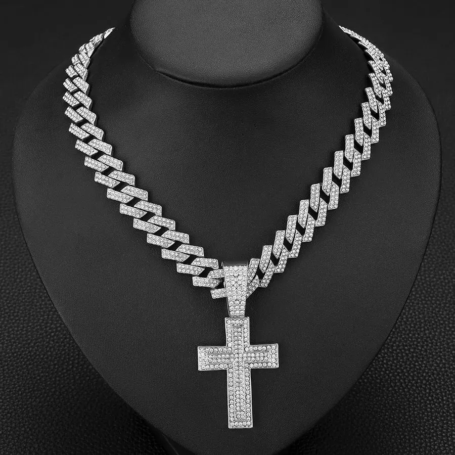 Men Women Hip Hop  Cross Sword Necklaces