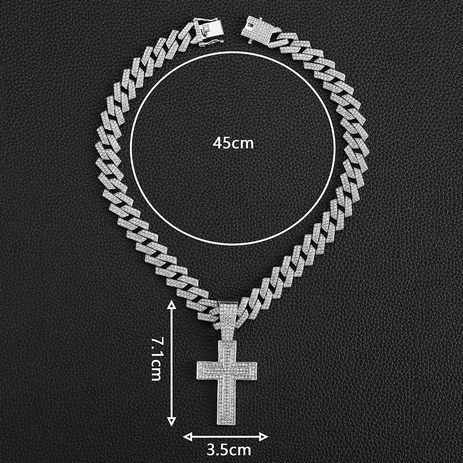 Men Women Hip Hop  Cross Sword Necklaces