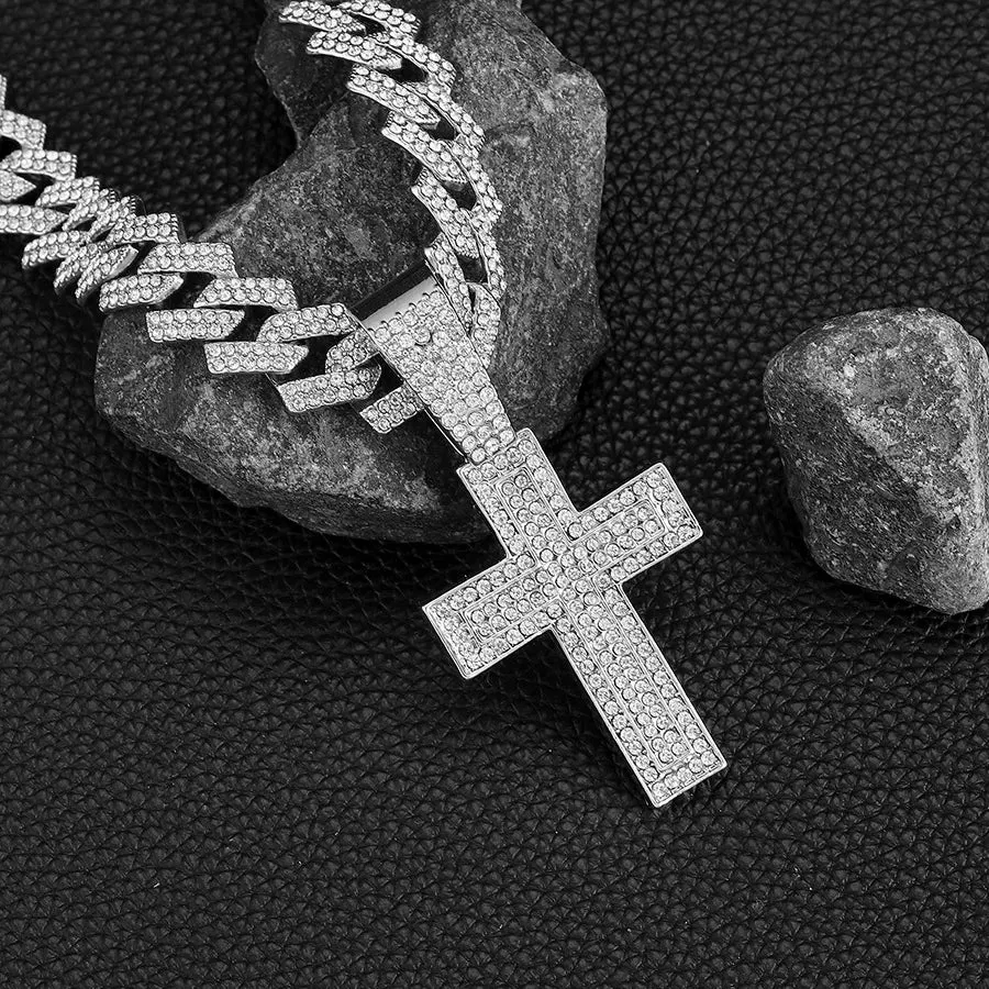 Men Women Hip Hop  Cross Sword Necklaces