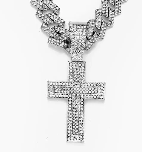 Men Women Hip Hop  Cross Sword Necklaces
