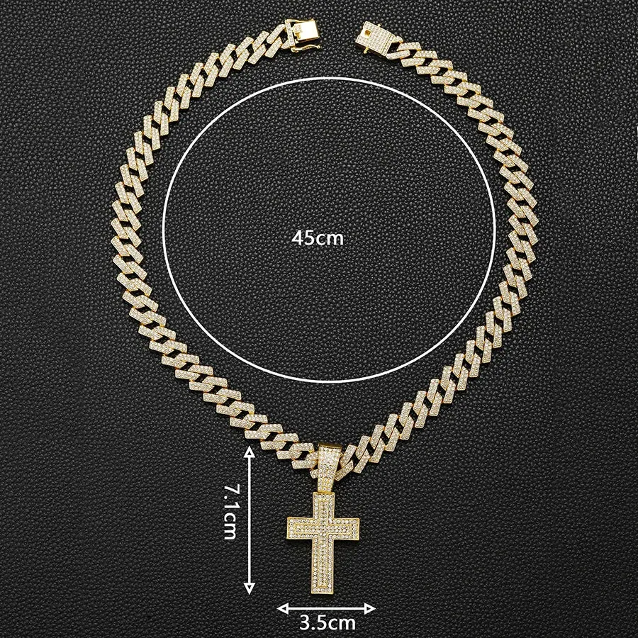 Men Women Hip Hop  Cross Sword Necklaces