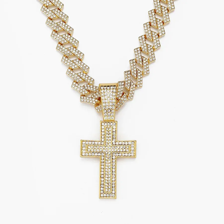 Men Women Hip Hop  Cross Sword Necklaces