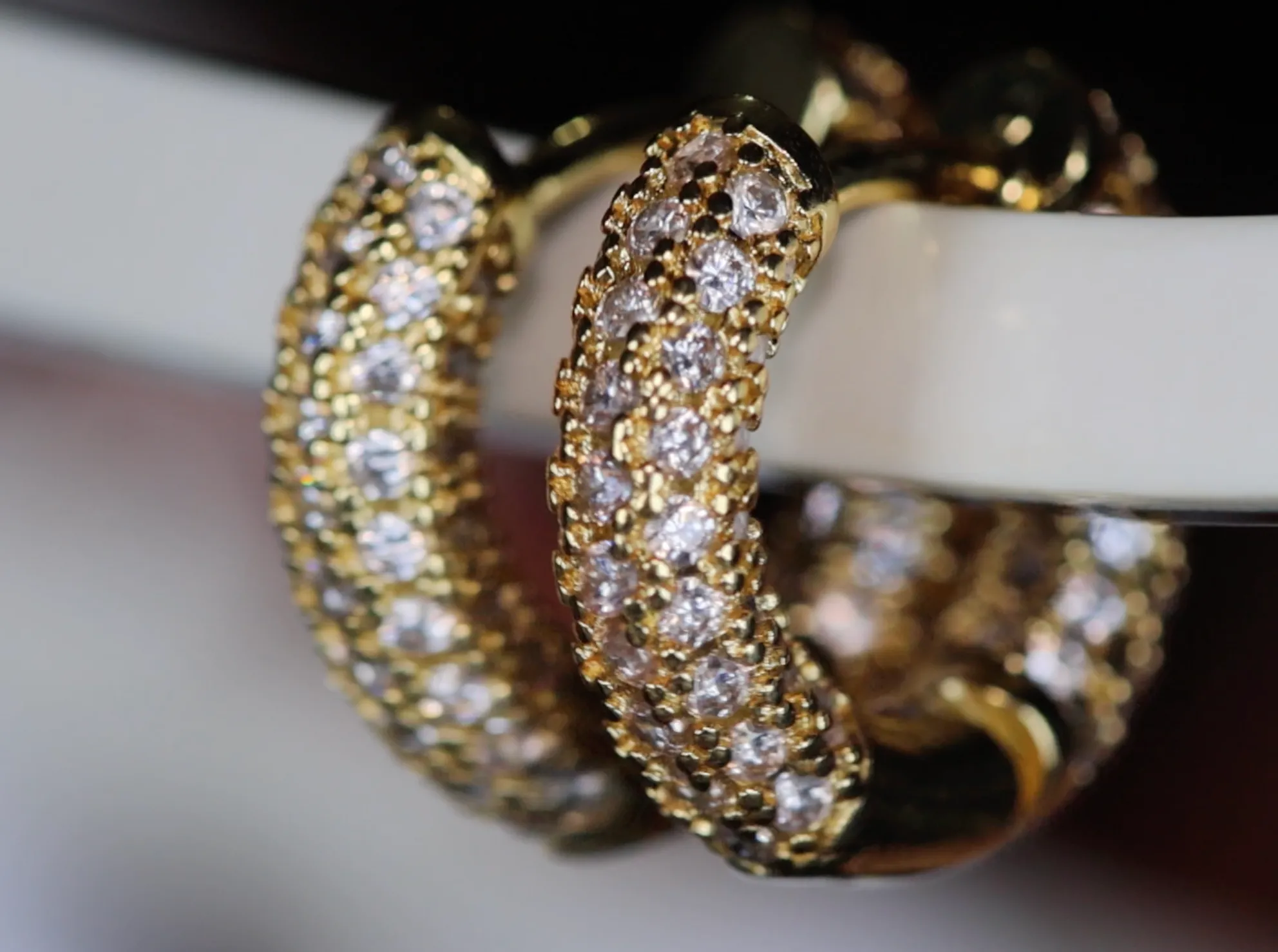 Mens Gold Diamond Hoop Earrings | Womens Small Gold Hoop Earrings