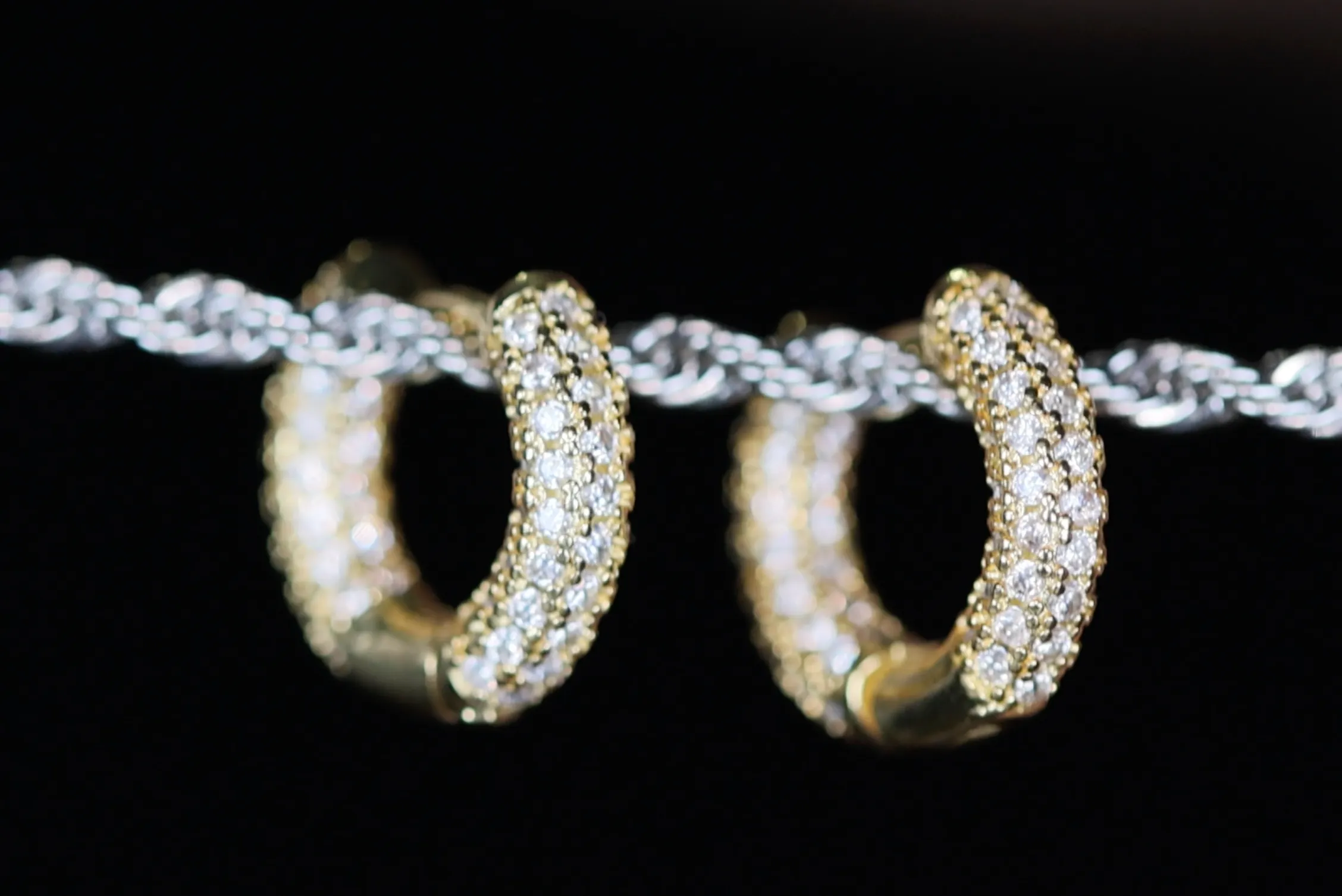 Mens Gold Diamond Hoop Earrings | Womens Small Gold Hoop Earrings