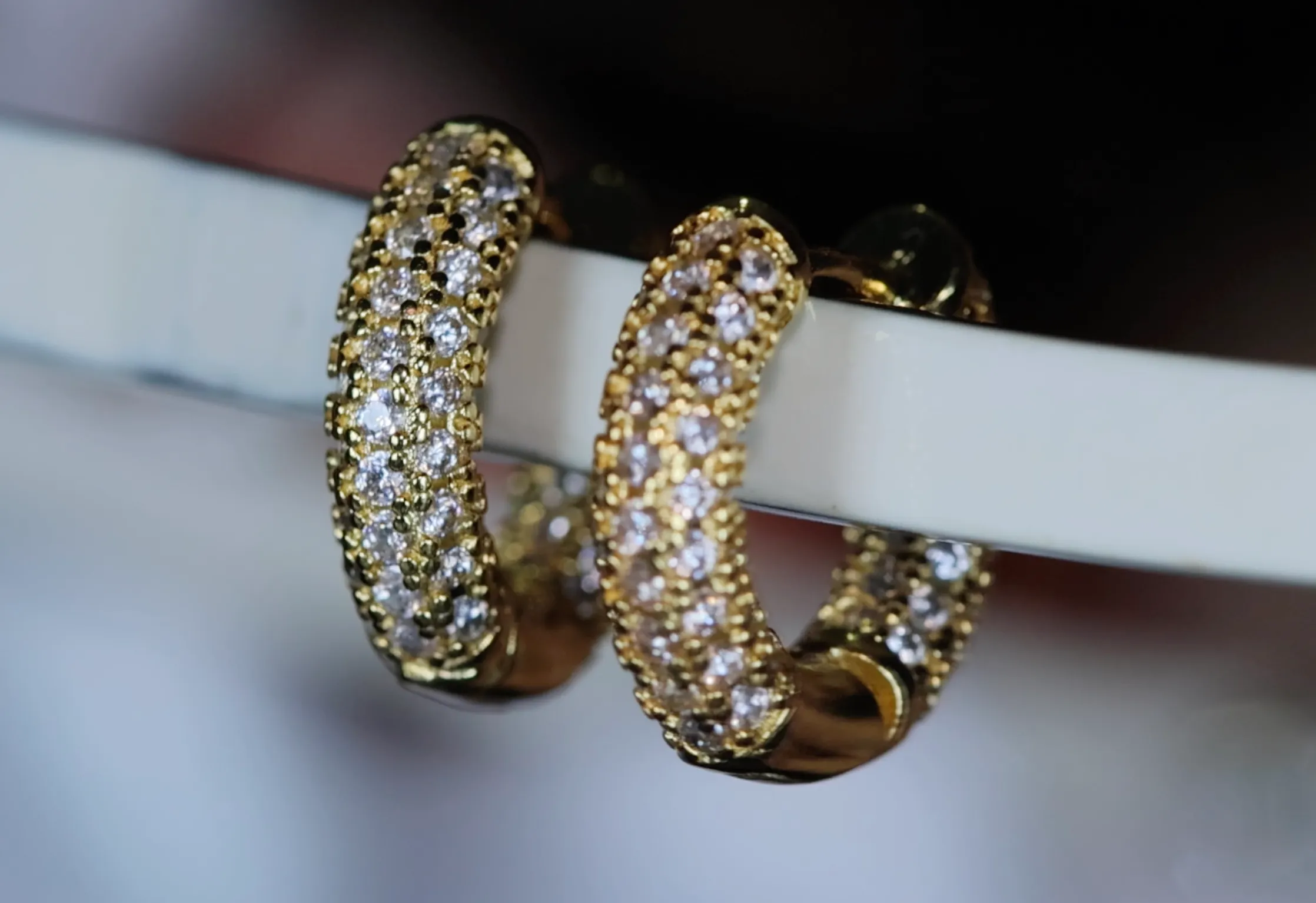 Mens Gold Diamond Hoop Earrings | Womens Small Gold Hoop Earrings