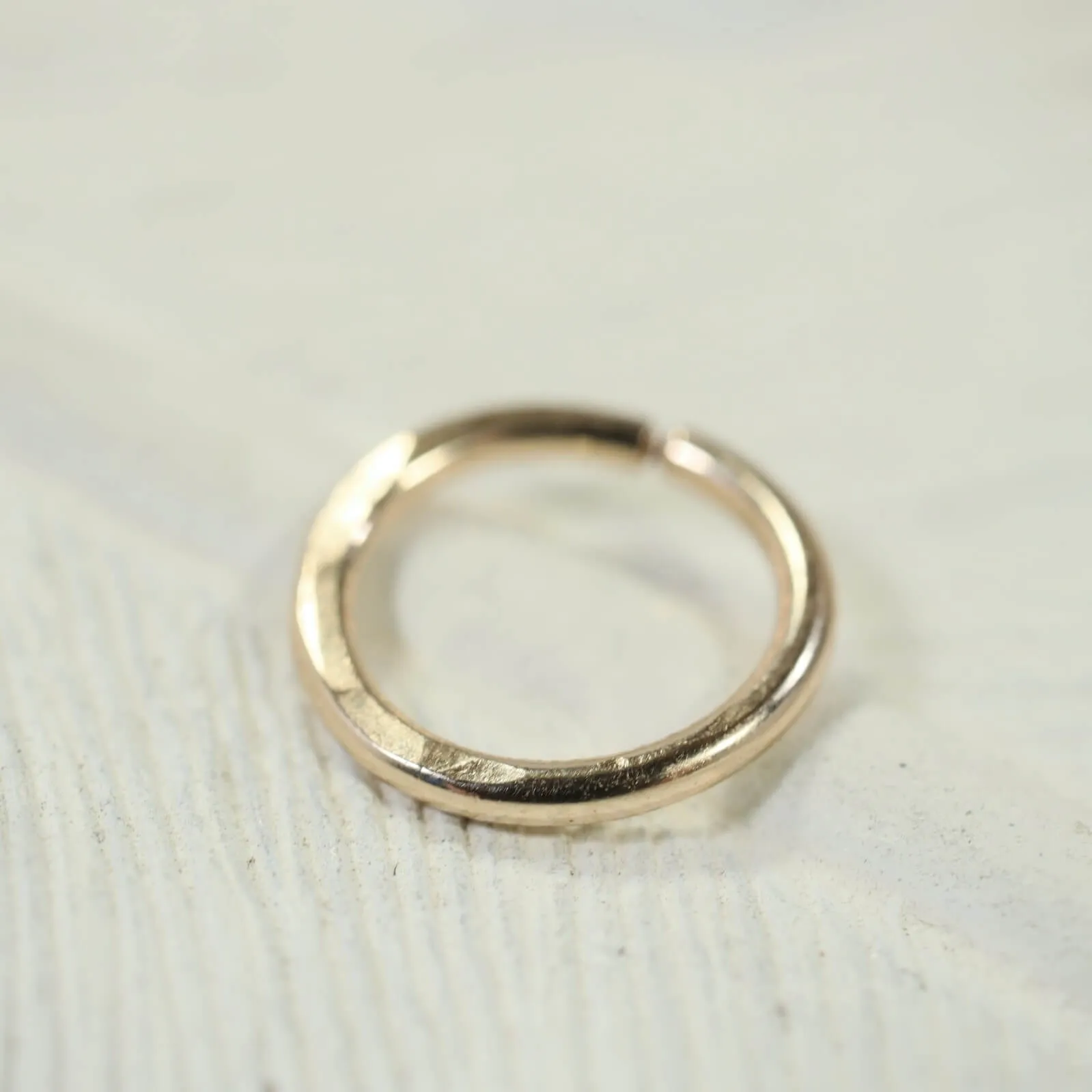 Men's Thick Gauge Hammered Hoop SINGLE - 12 Gauge, Choose Your Diameter and Metal