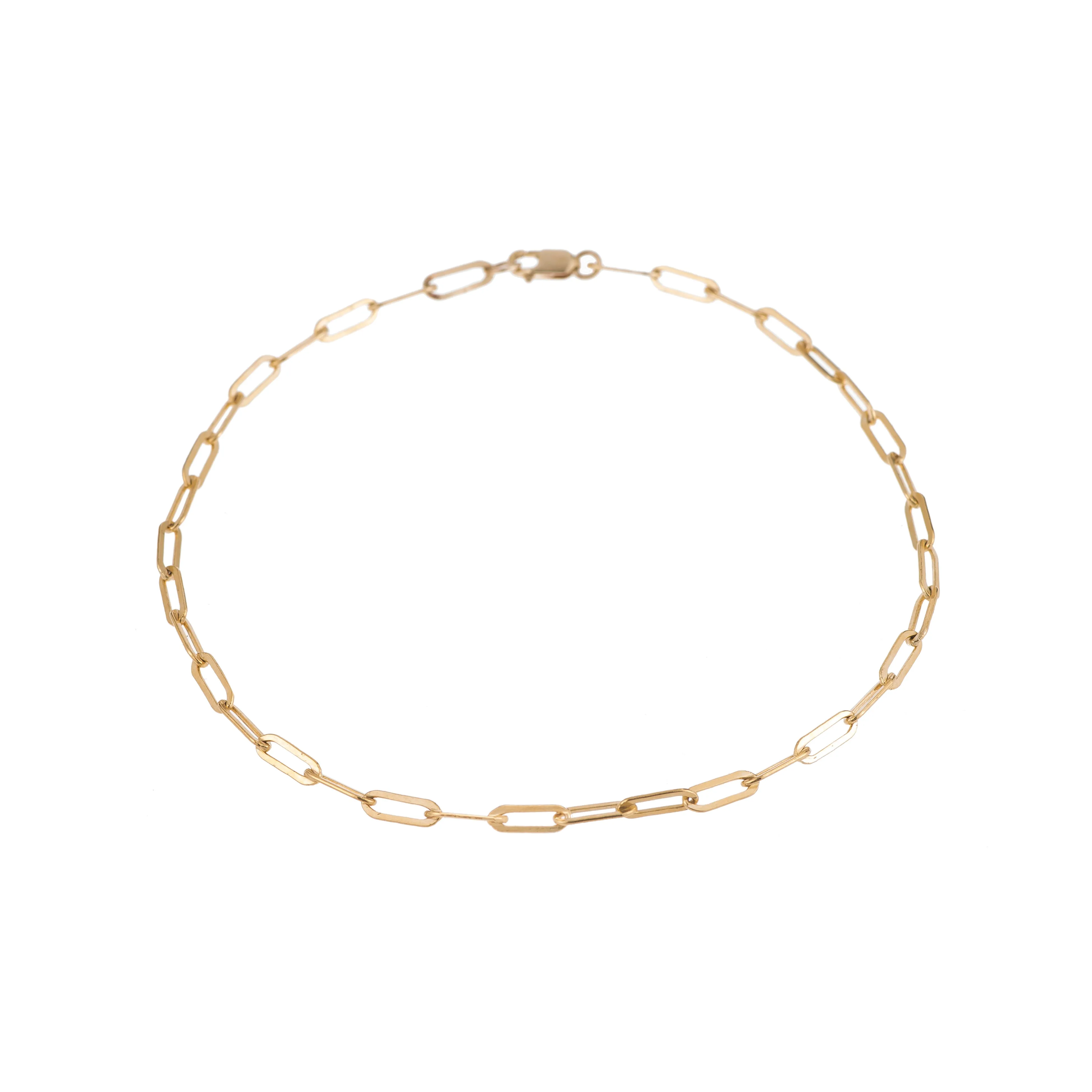 Micro Rectangle Chain Anklet - 14K Gold Filled