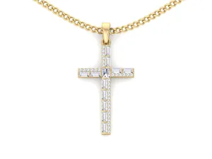 Mini Diamond Cross Necklace  PN 1